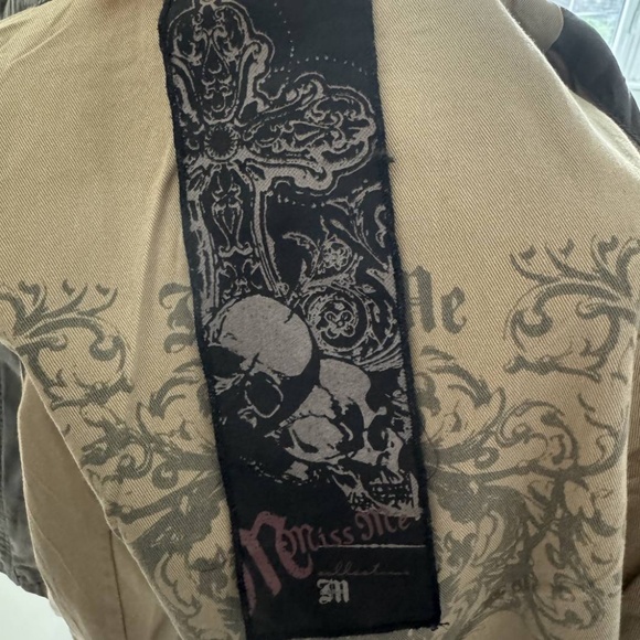 Miss Me Grey Boho Embellished Medium Jean Jacket - Picture 4 of 5